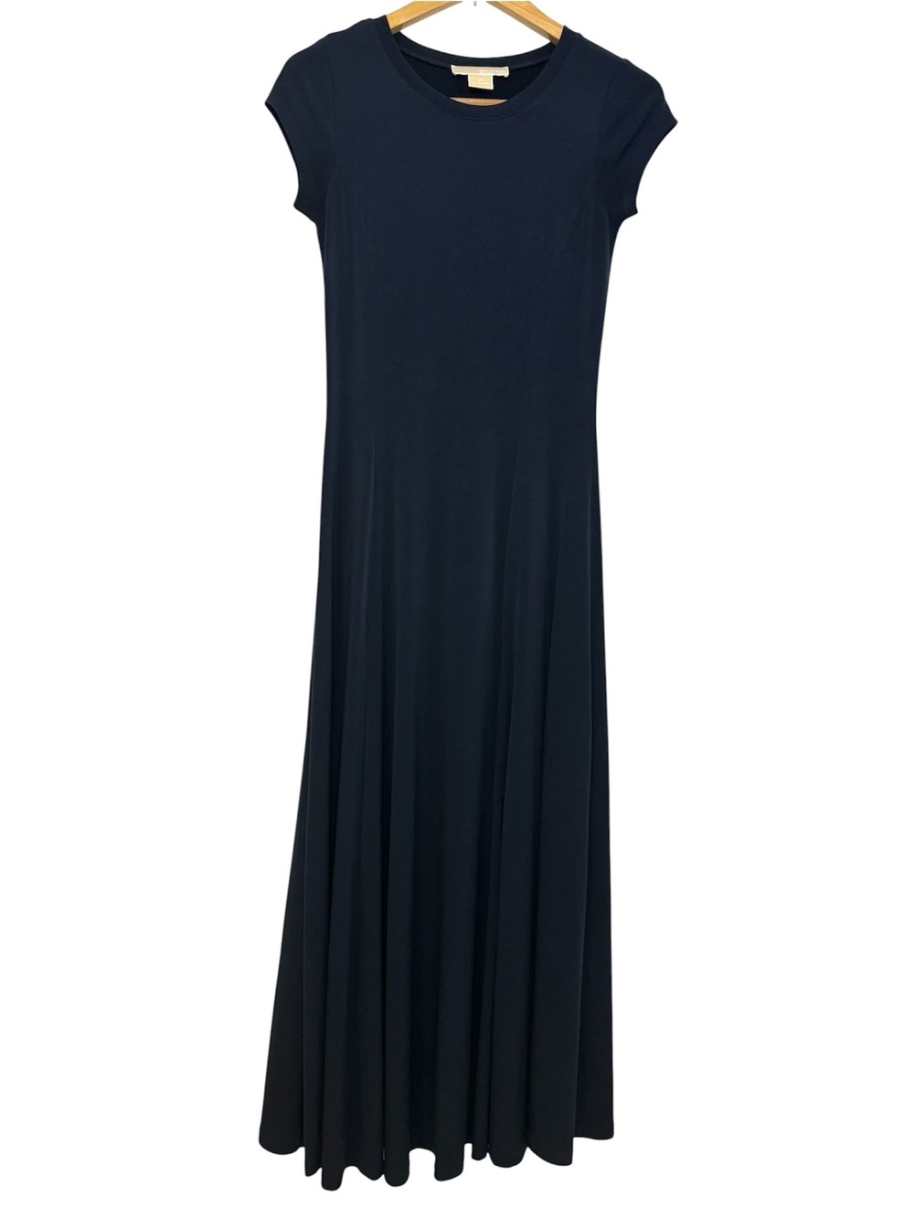 Michael Kors Short Sleeve Maxi Dress Size P Navy Blue Wedding Prom Formal